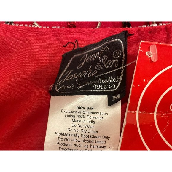 NWT VTG 80's Jean for Joseph Le Bon Silk Sequin Beaded Colorful Holiday Jacket M - Picture 8 of 12